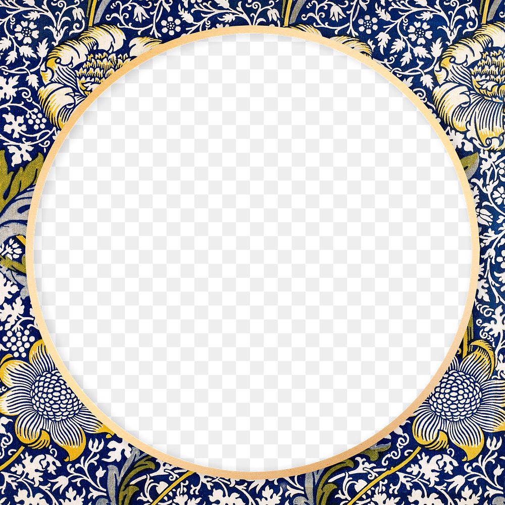 Png frame decorated William Morris inspired pattern
