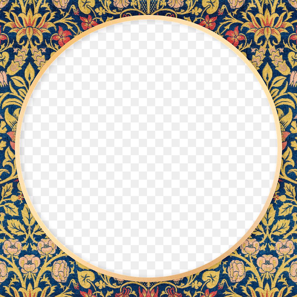 Gold frame png Bohemian William Morris inspired pattern