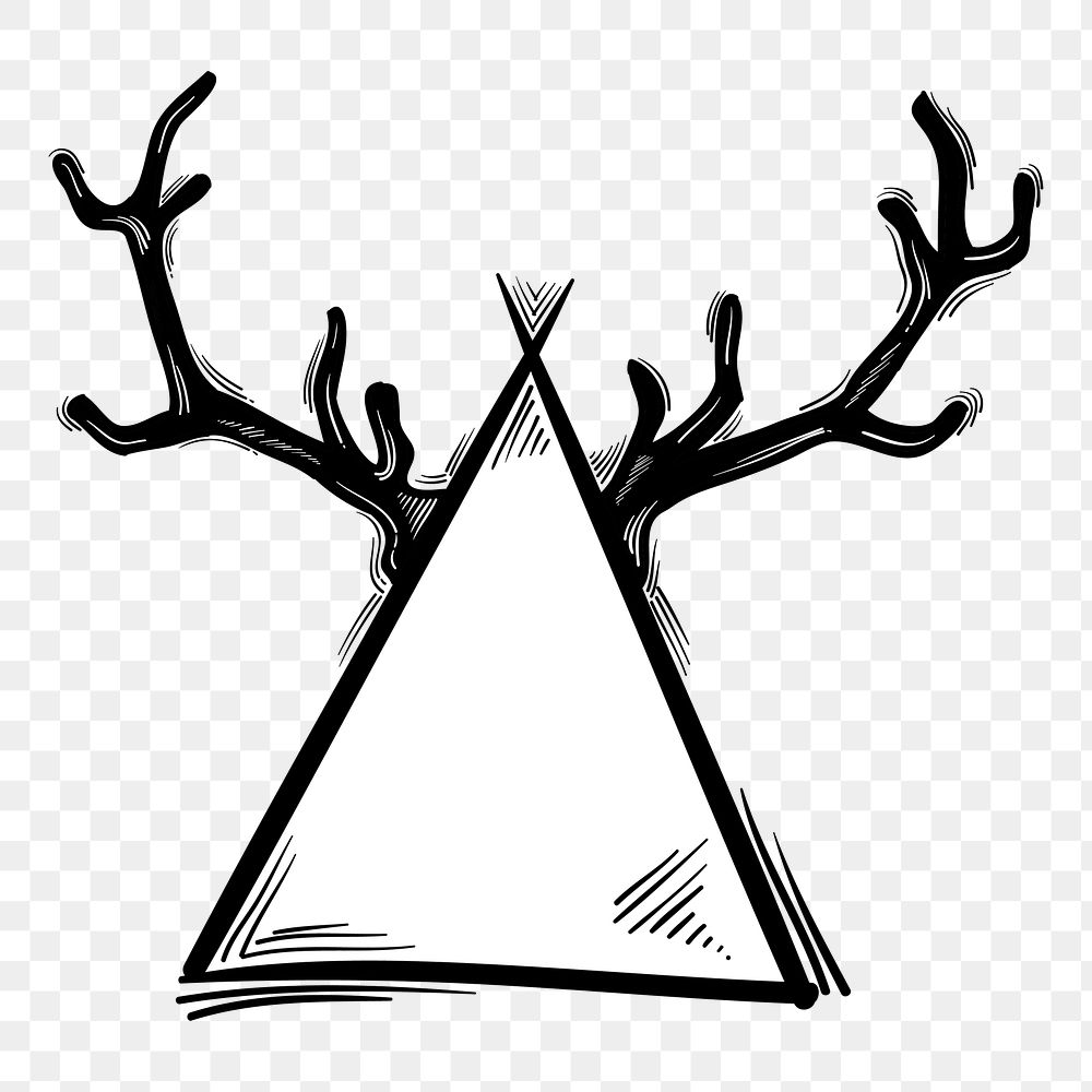 Png triangle horn doodle cartoon teen sticker