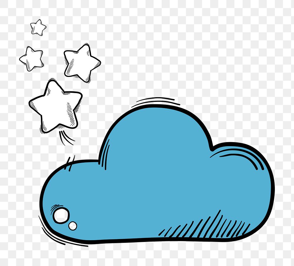 Png cloud star pastel doodle cartoon clipart