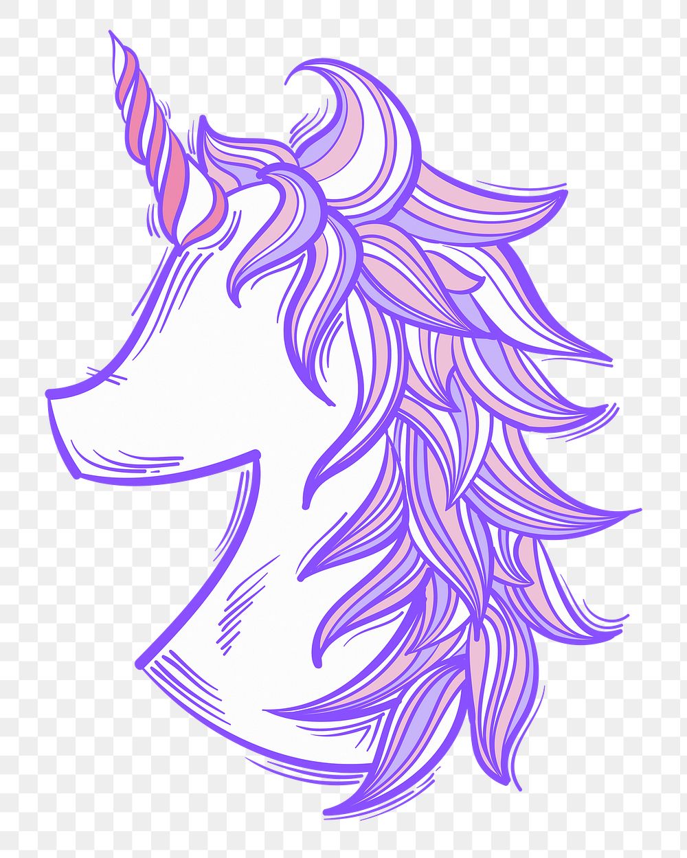 Png unicorn doodle cartoon teen sticker