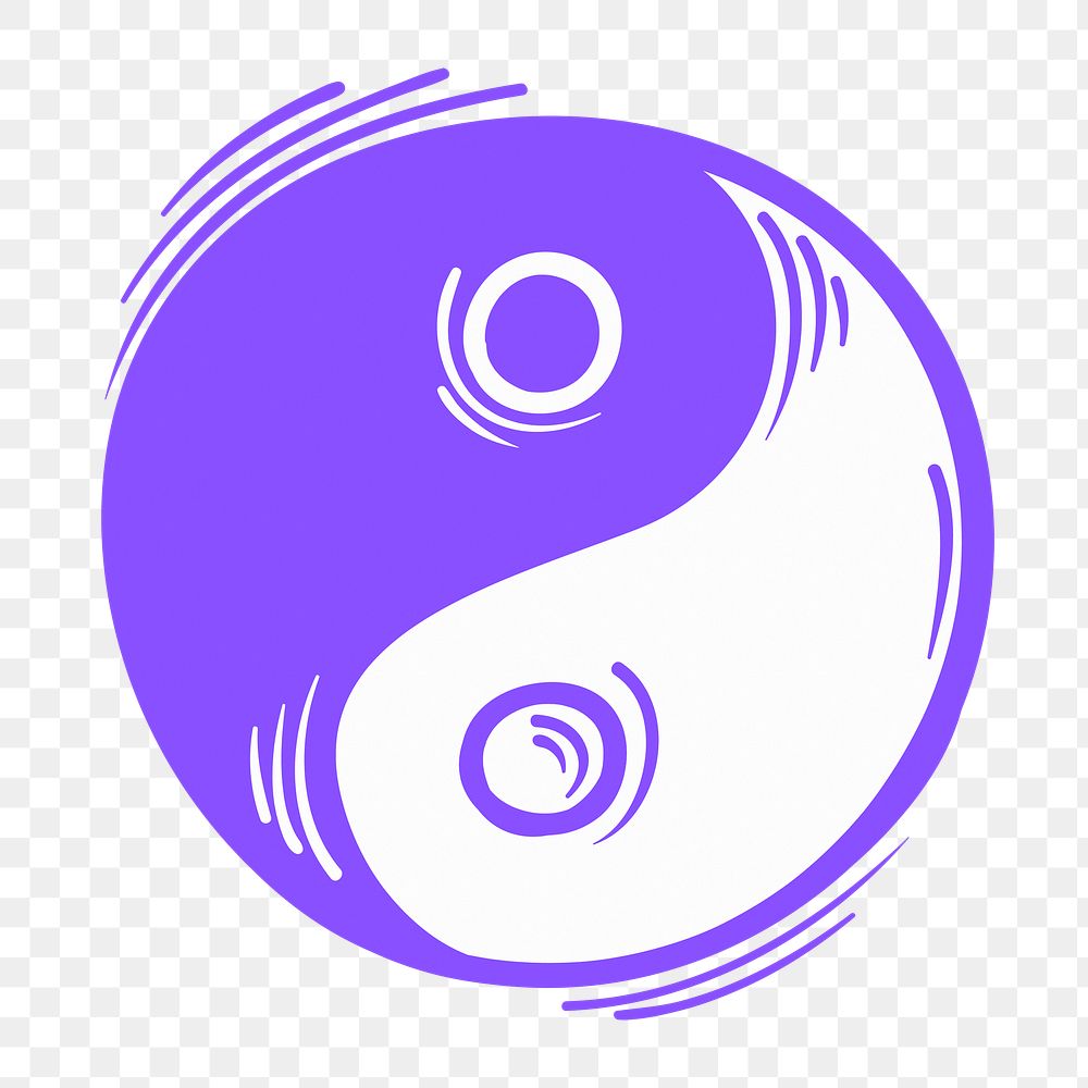 Png yin yang symbol doodle cartoon teen sticker