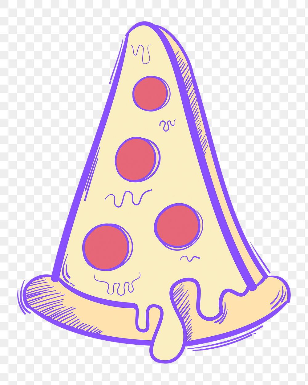 Png pizza cartoon doodle hand drawn sticker