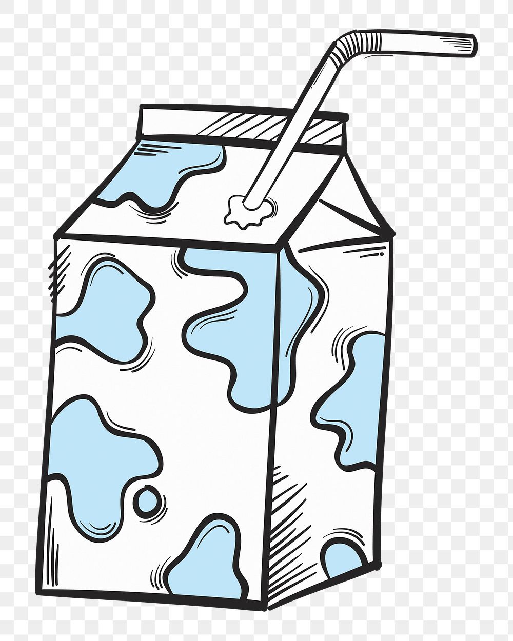 Png milk box cartoon doodle hand drawn sticker