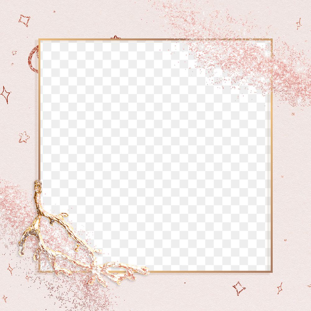 Glitter frame png pink sparkly background