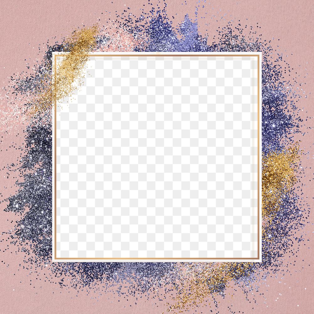 Sparkly frame png on textured background