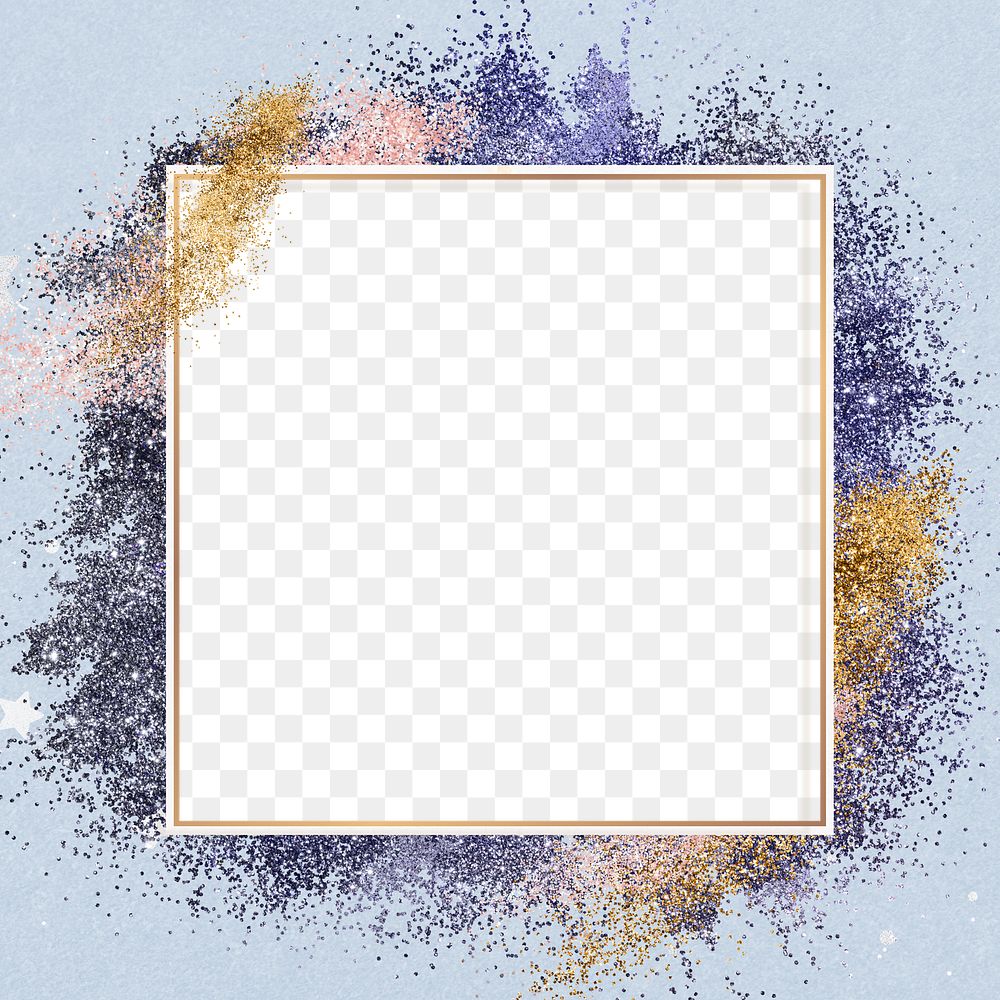 Sparkly frame png on textured background