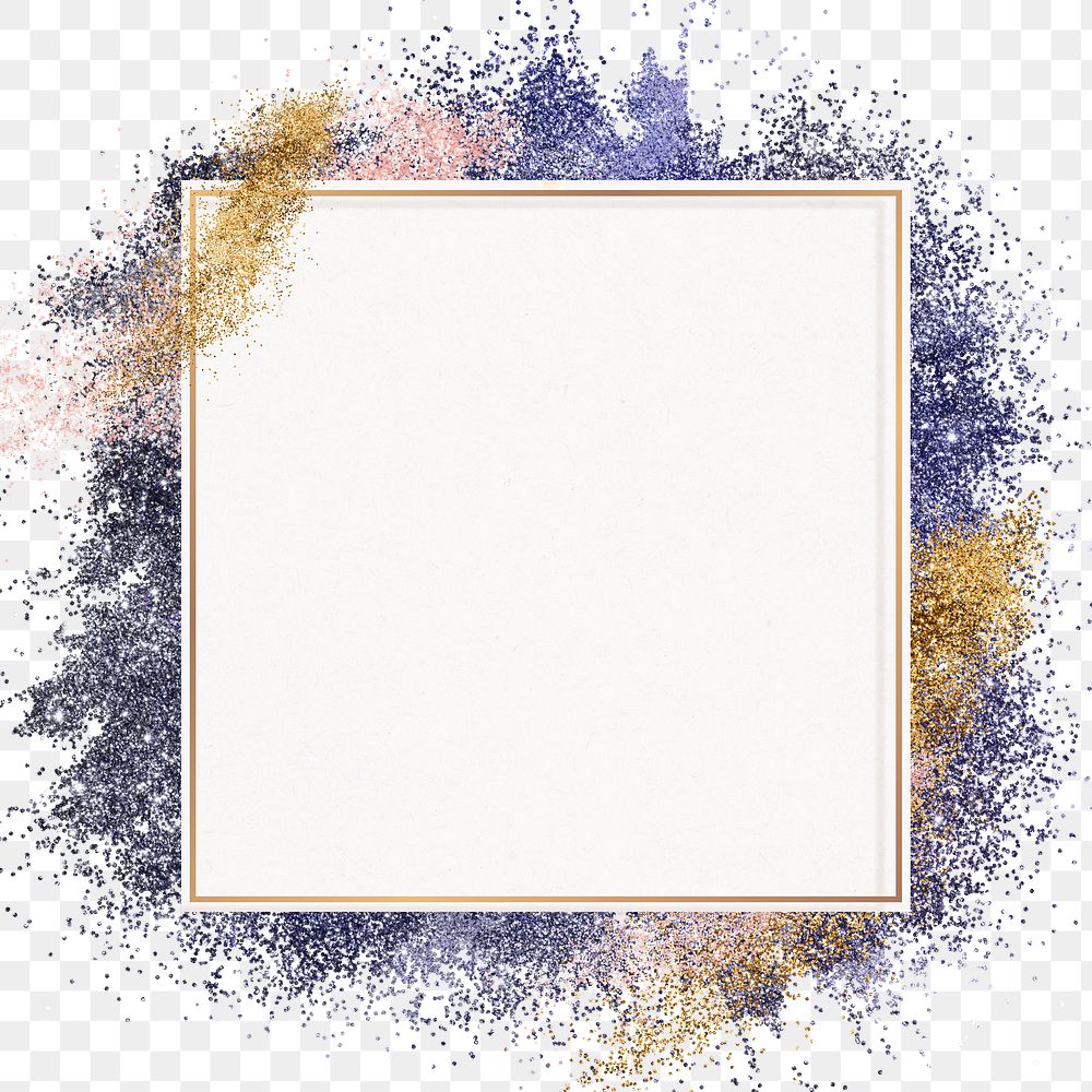 Glitter frame png purple sparkly background