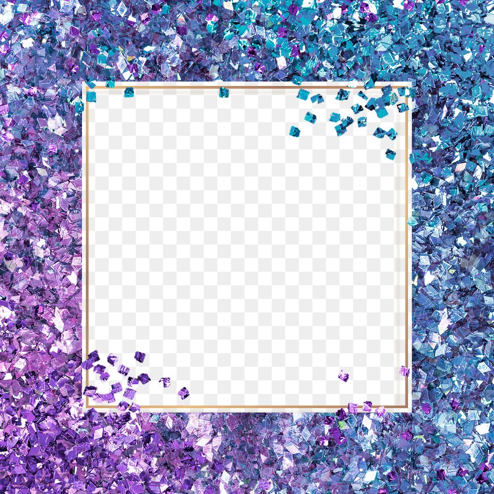 Shiny glitter frame png gradient border