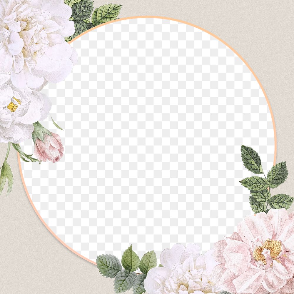 Floral decoration png frame graphic