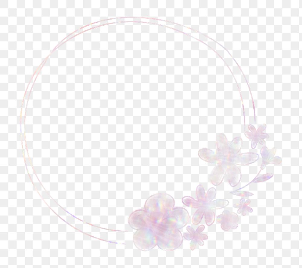 Png floral frame holography effect