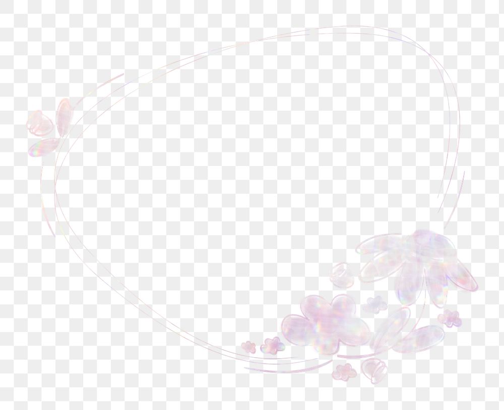 Png floral frame holography effect