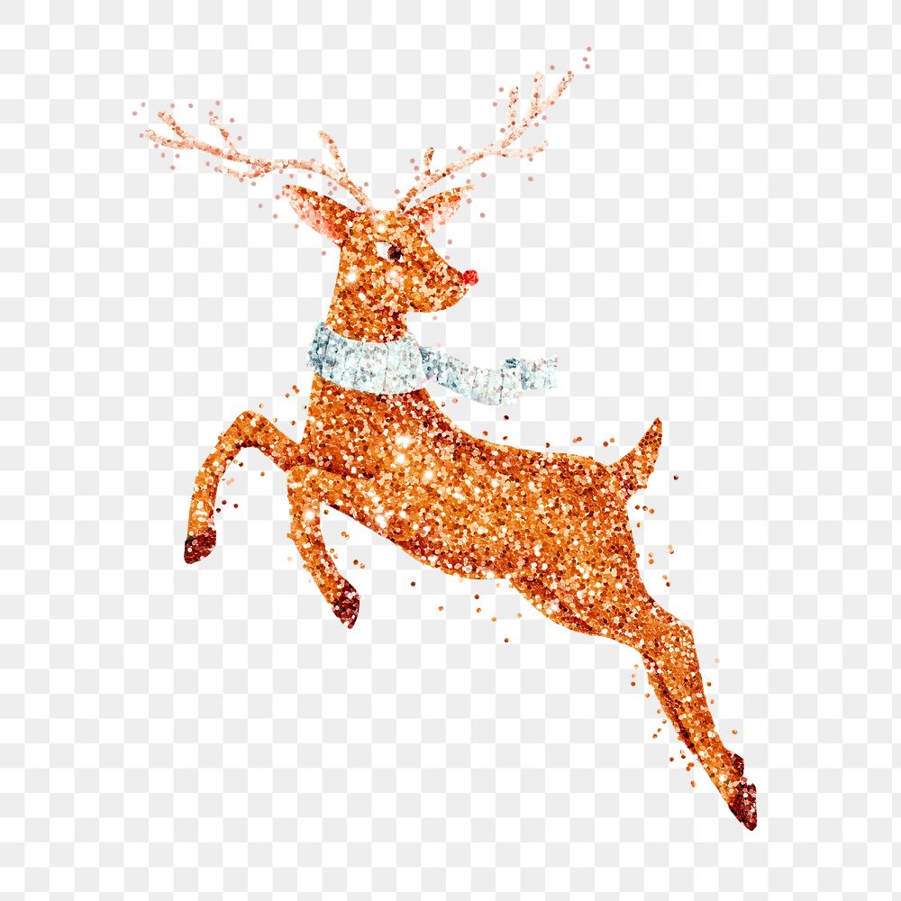Rudolf png sticker Christmas illustration hand drawn