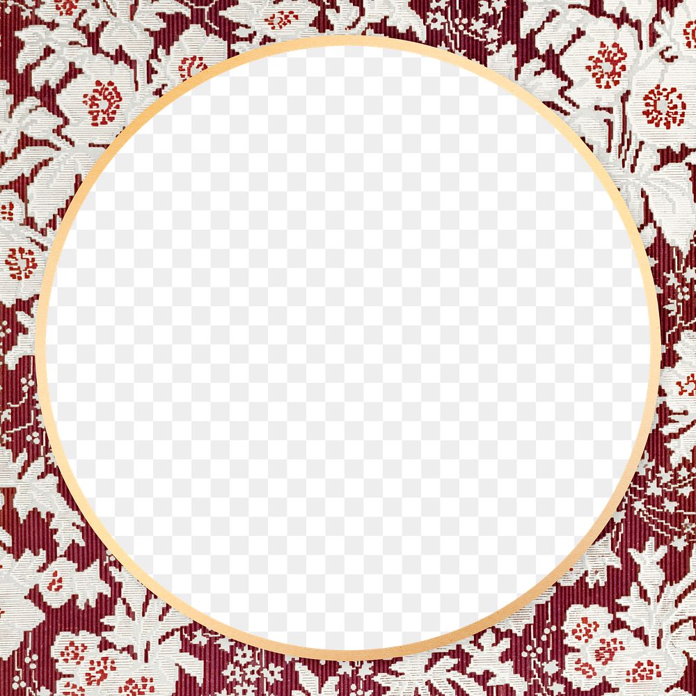 Red floral pattern frame png ornamental illustration