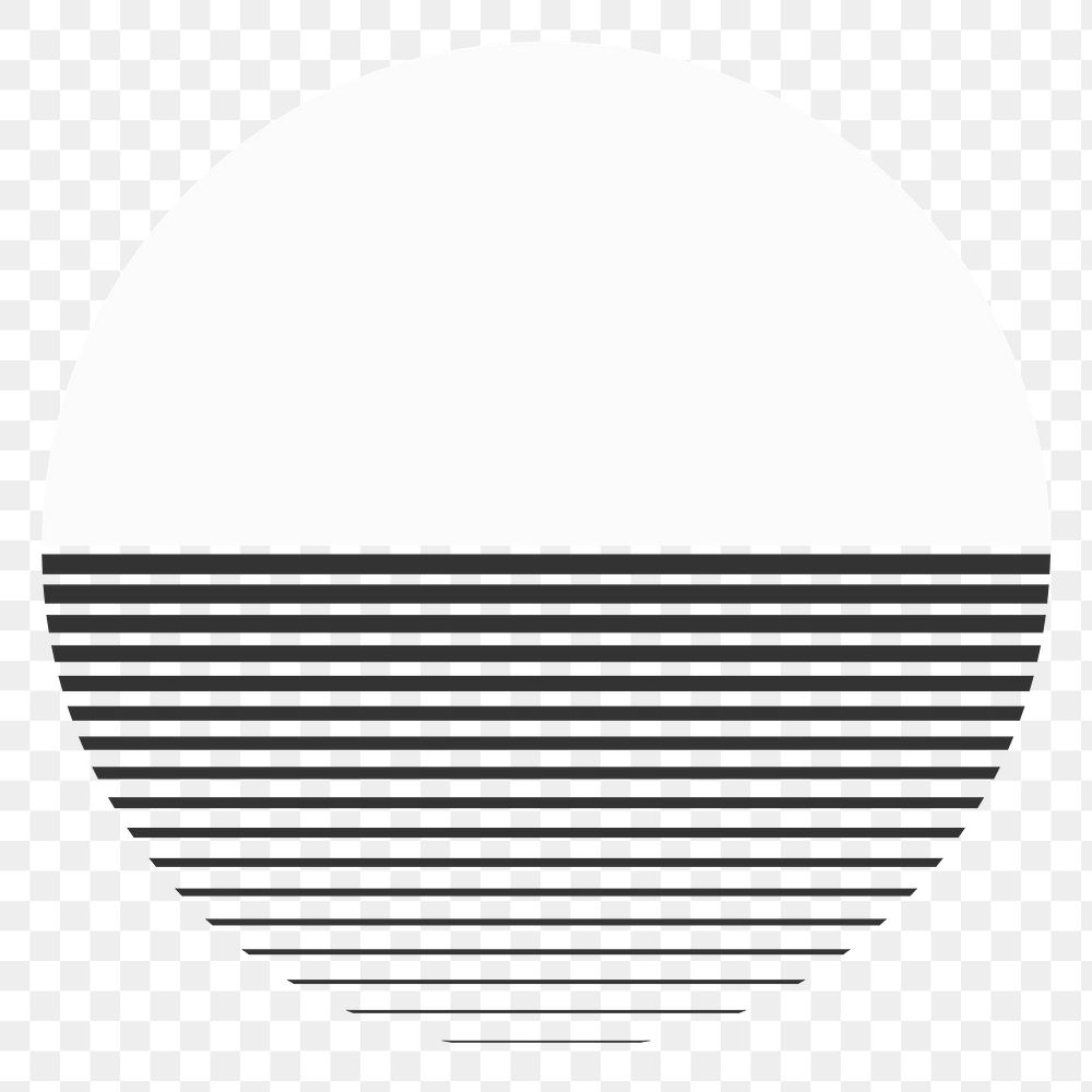 PNG black and white moon design element