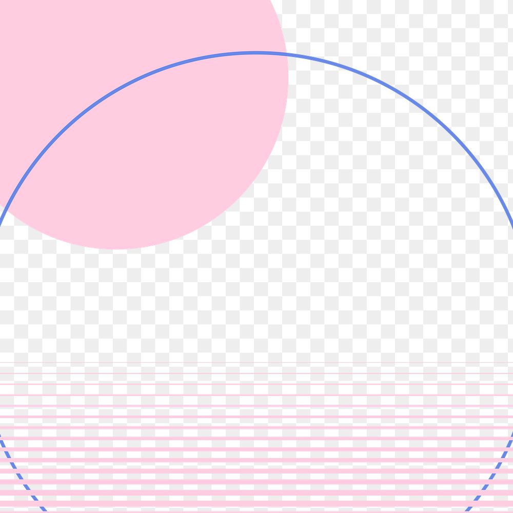 PNG pink moon with blue circle on transparent background
