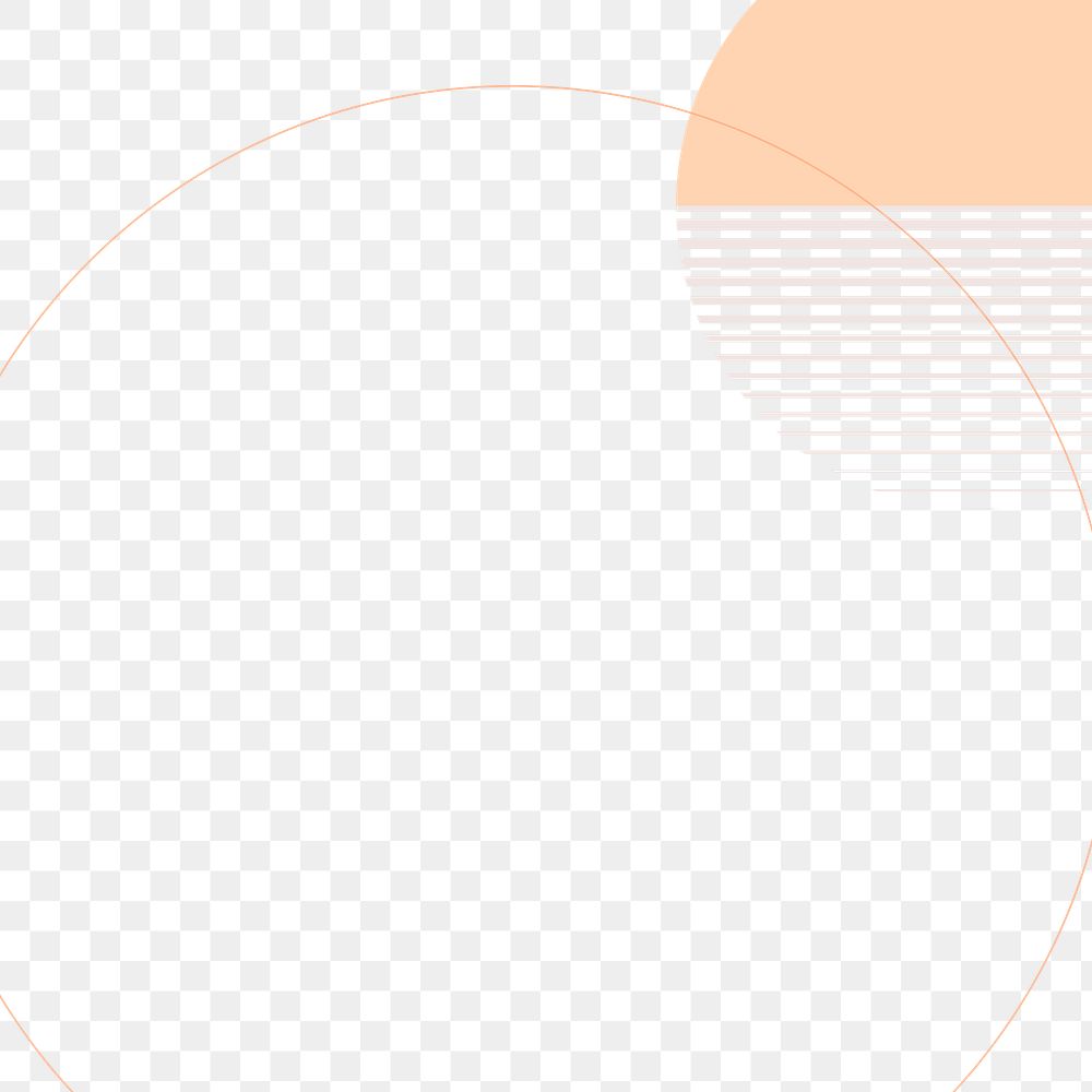 PNG round border frame in pastel orange on transparent background