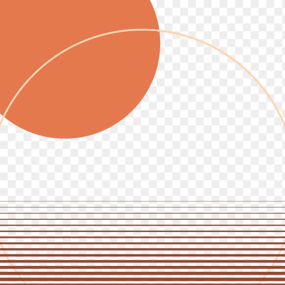 PNG orange circle geometric background png in minimal style