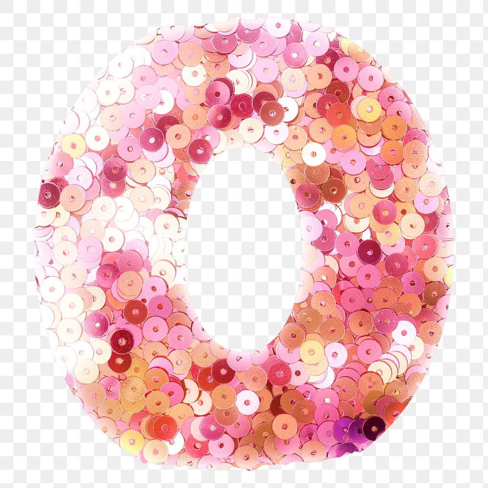 Png letter O in pink glitter
