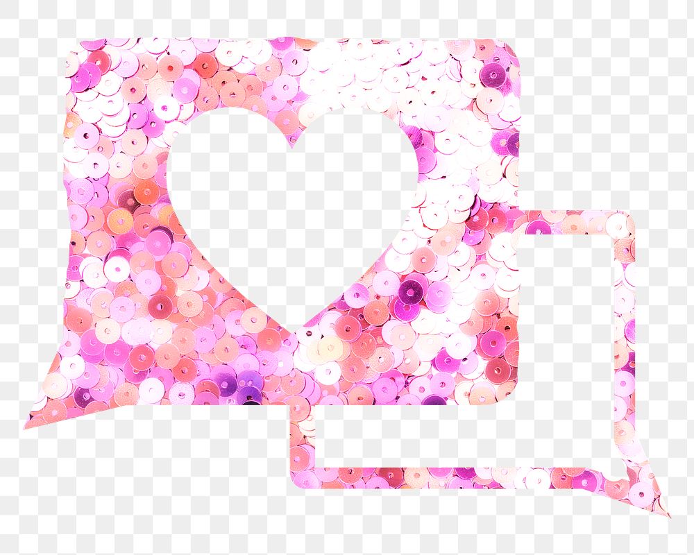 Png message Valentine sticker with pink glitter
