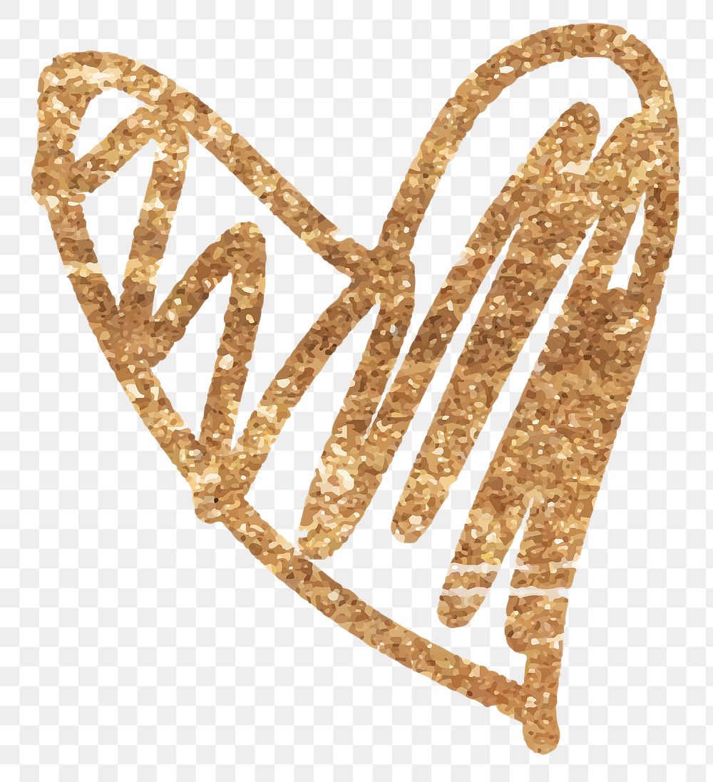 Glitter heart badge png valentine's day edition 