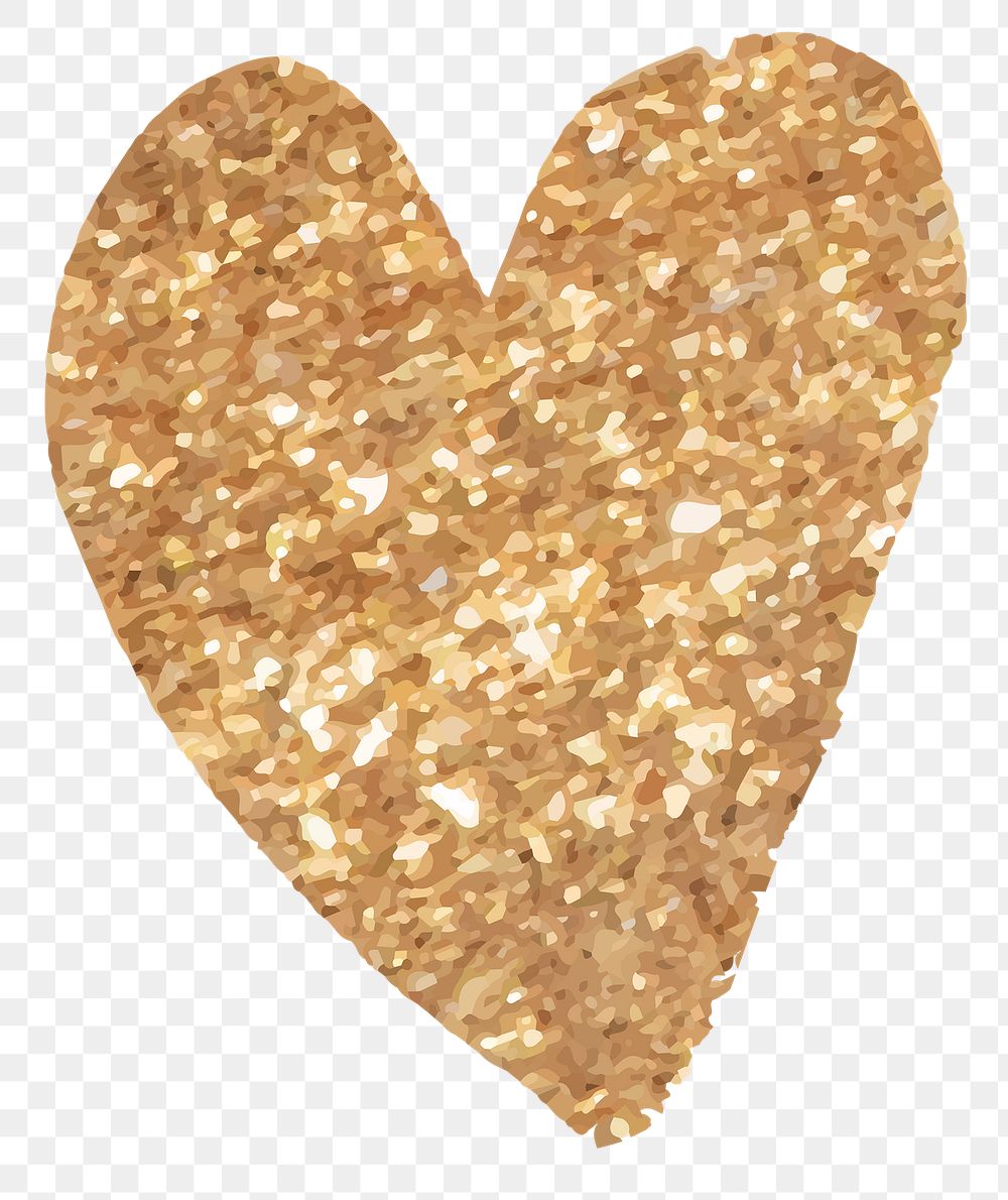 Glitter heart badge png valentine's day edition 