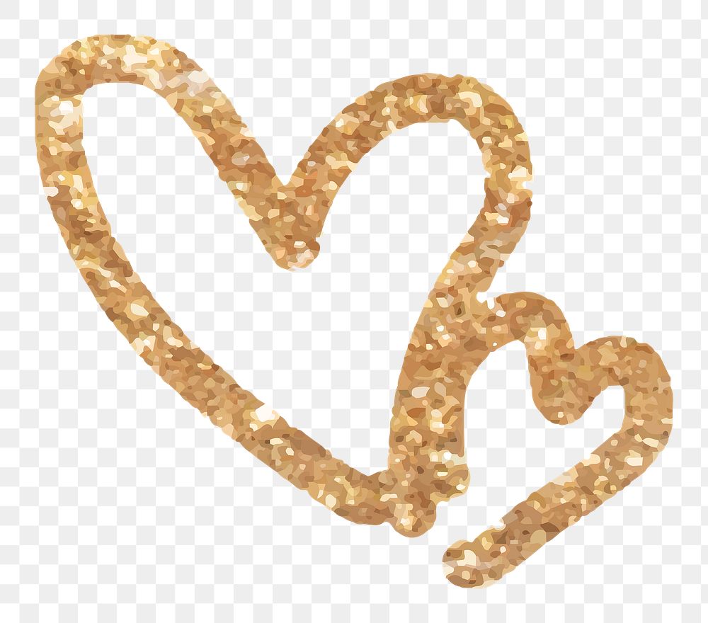 Glitter heart badge png valentine's day edition 
