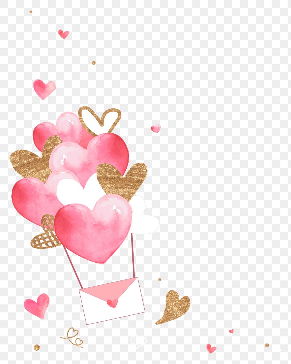 Flying love letter png valentine&rsquo;s border element
