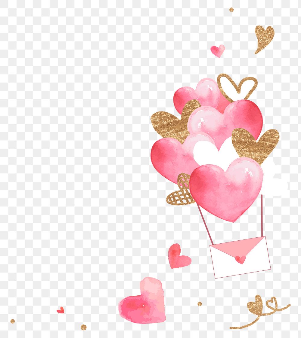 Flying love letter png valentine&rsquo;s sticker element