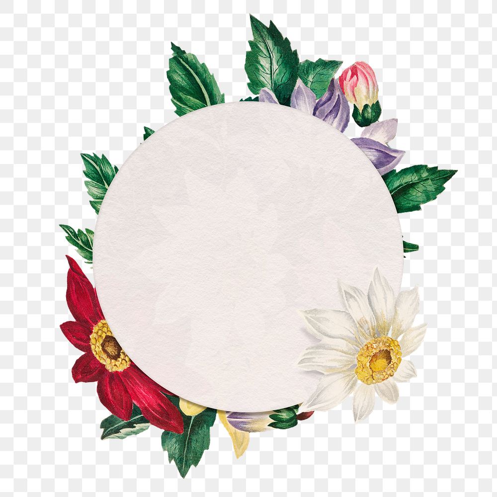 Png Cobweb houseleek flower frame floral round badge