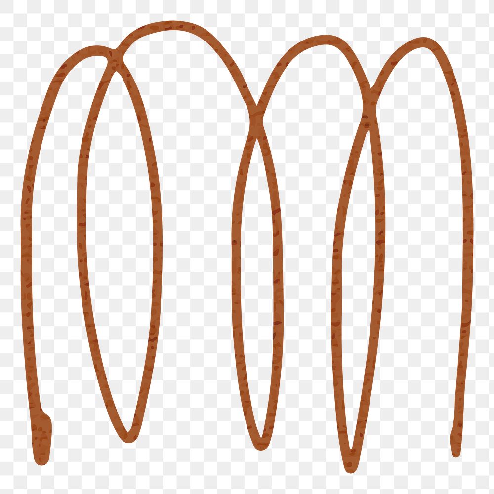 Png brown doodle line art design element