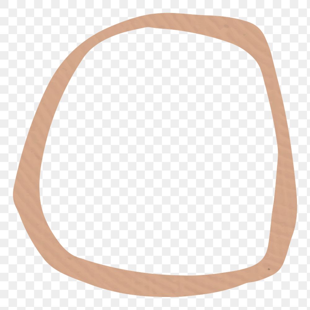 Png frame brown rough circle in earth tone