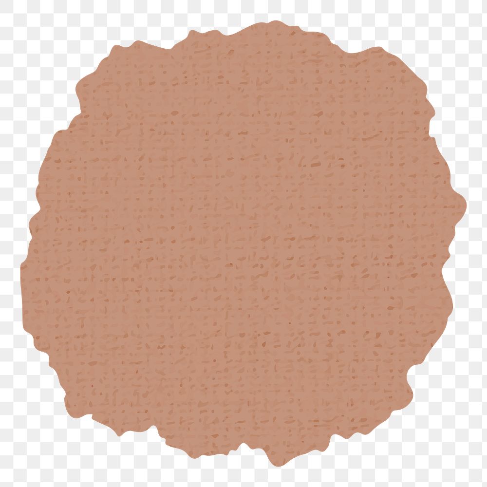 Png brown textured circle sticker in earth tone