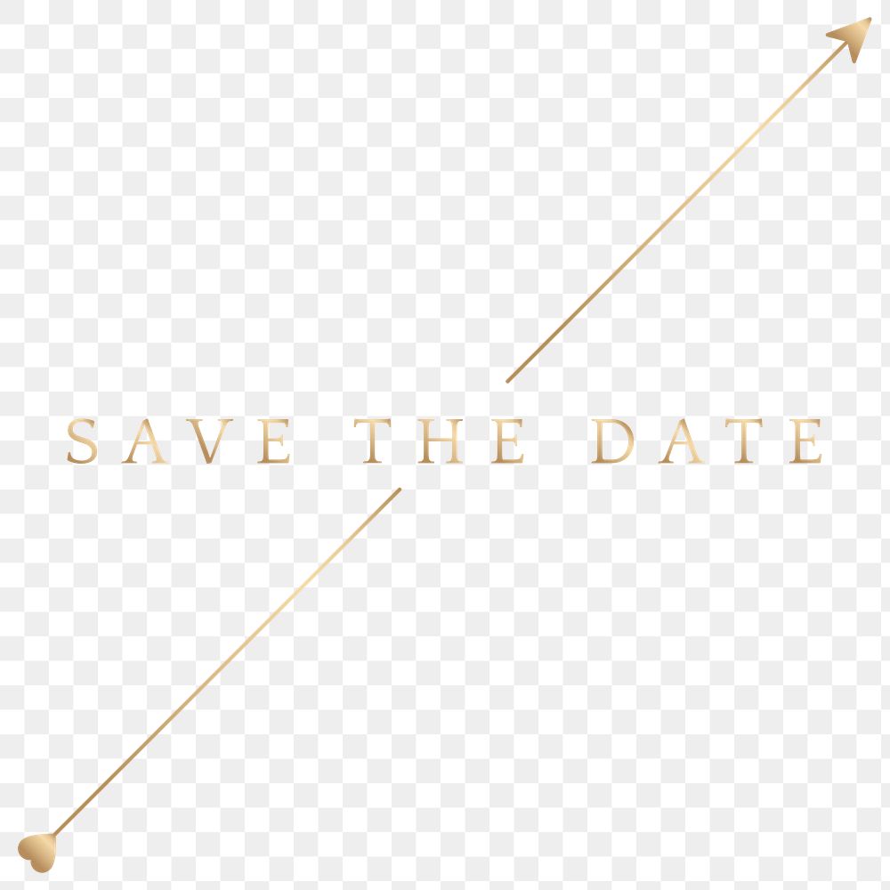 Badge png save the date wedding invitation golden luxurious arrow