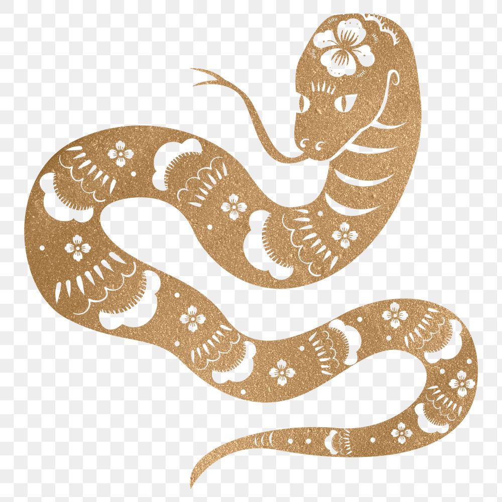 Png Chinese New Year snake gold animal zodiac sign illustration