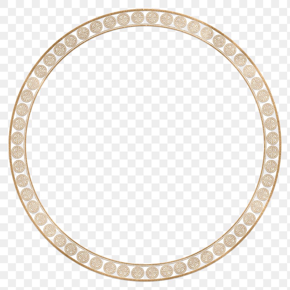 Frame png Lu symbol pattern golden circle/square in Chinese New Year theme
