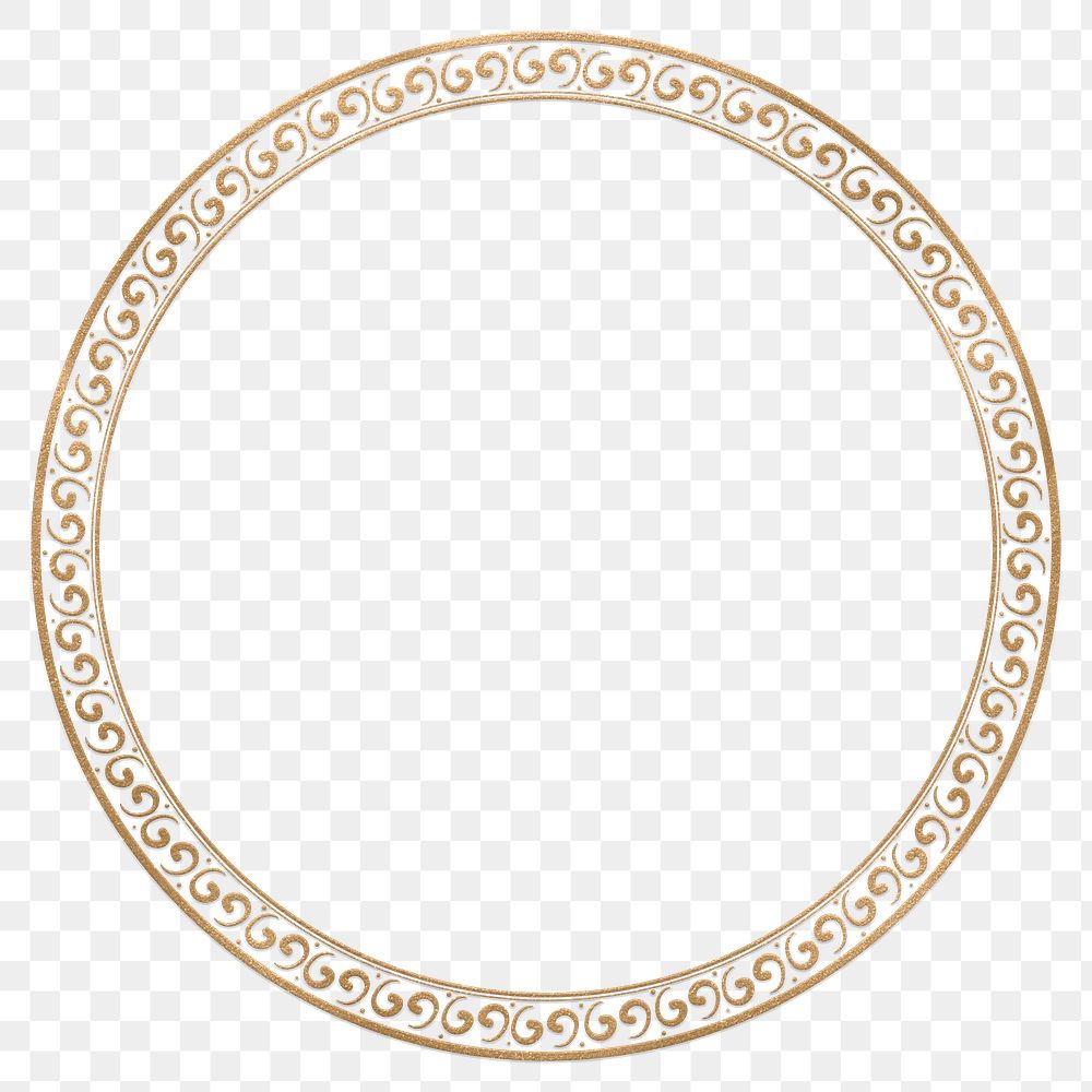 Png frame Chinese traditional pattern in golden circle 