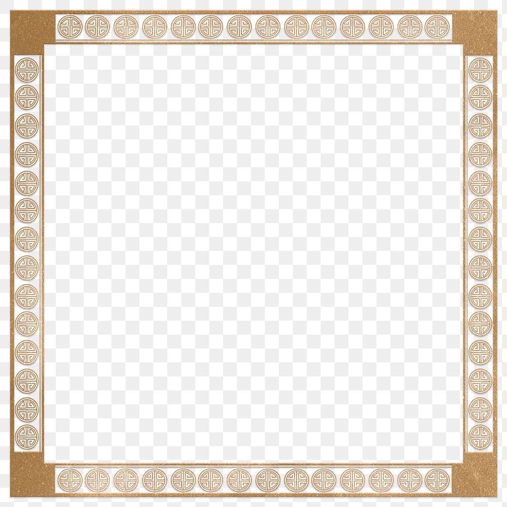 Frame png Lu symbol pattern golden square in Chinese New Year theme