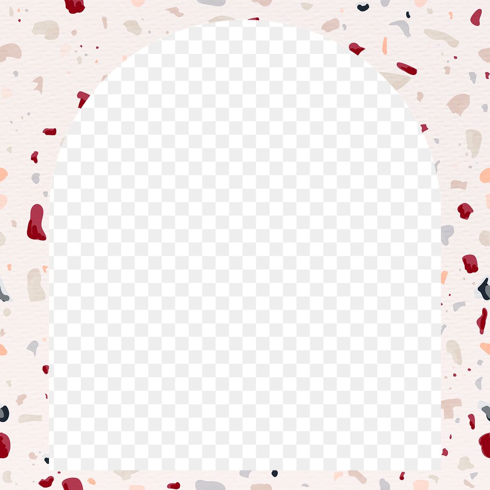 Png colorful terrazzo frame transparent background