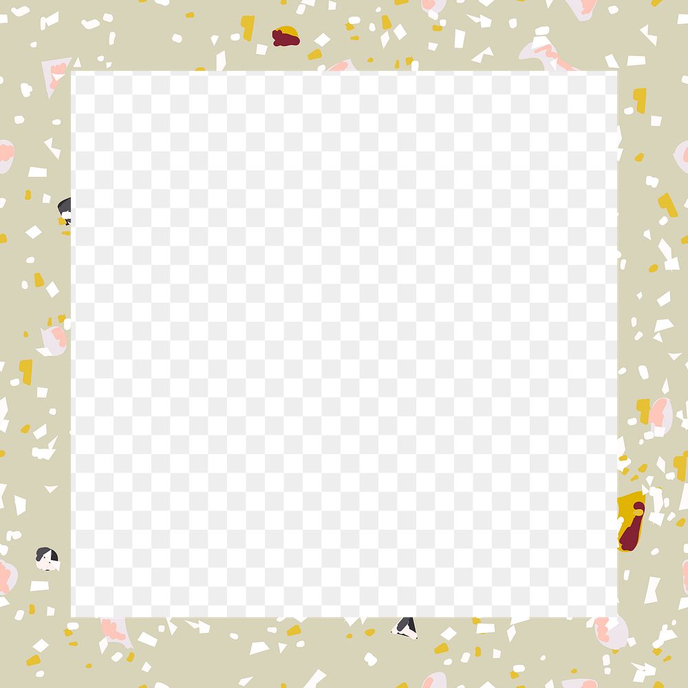 Png green terrazzo frame transparent background