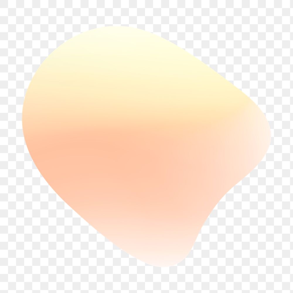 Holographic sticker png pastel orange gradient irregular shape