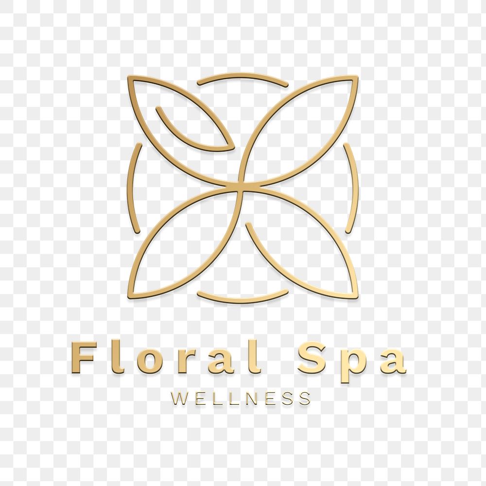 Spa logo png in gold for health and wellness