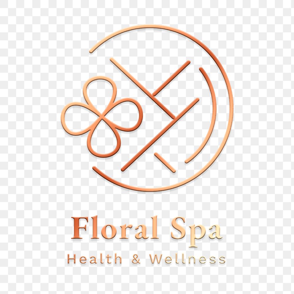 Spa logo png in bronze for health and wellness