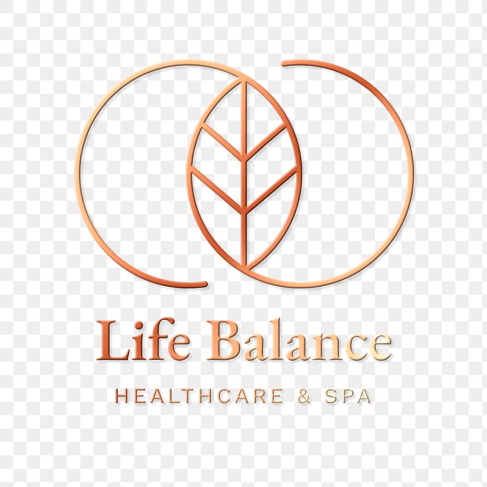 Spa logo png in bronze for health and wellness