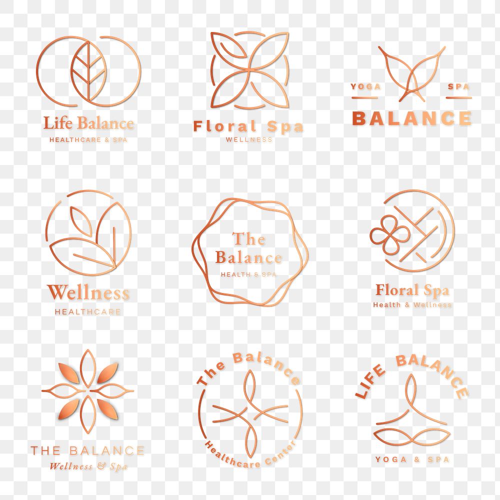 Wellness logo png in copper digital sticker