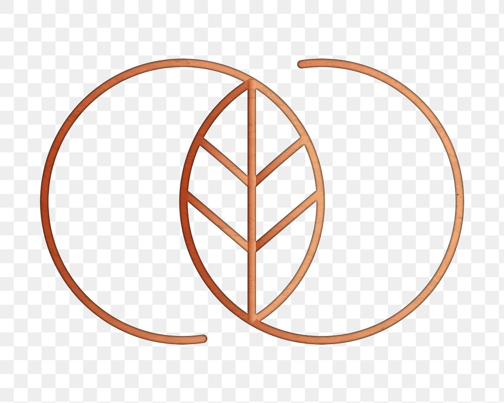 PNG botanical logo for health and wellness in copper