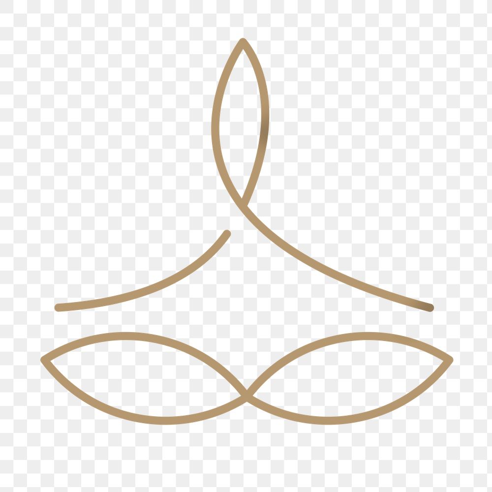 PNG meditation logo for health and wellness in beige