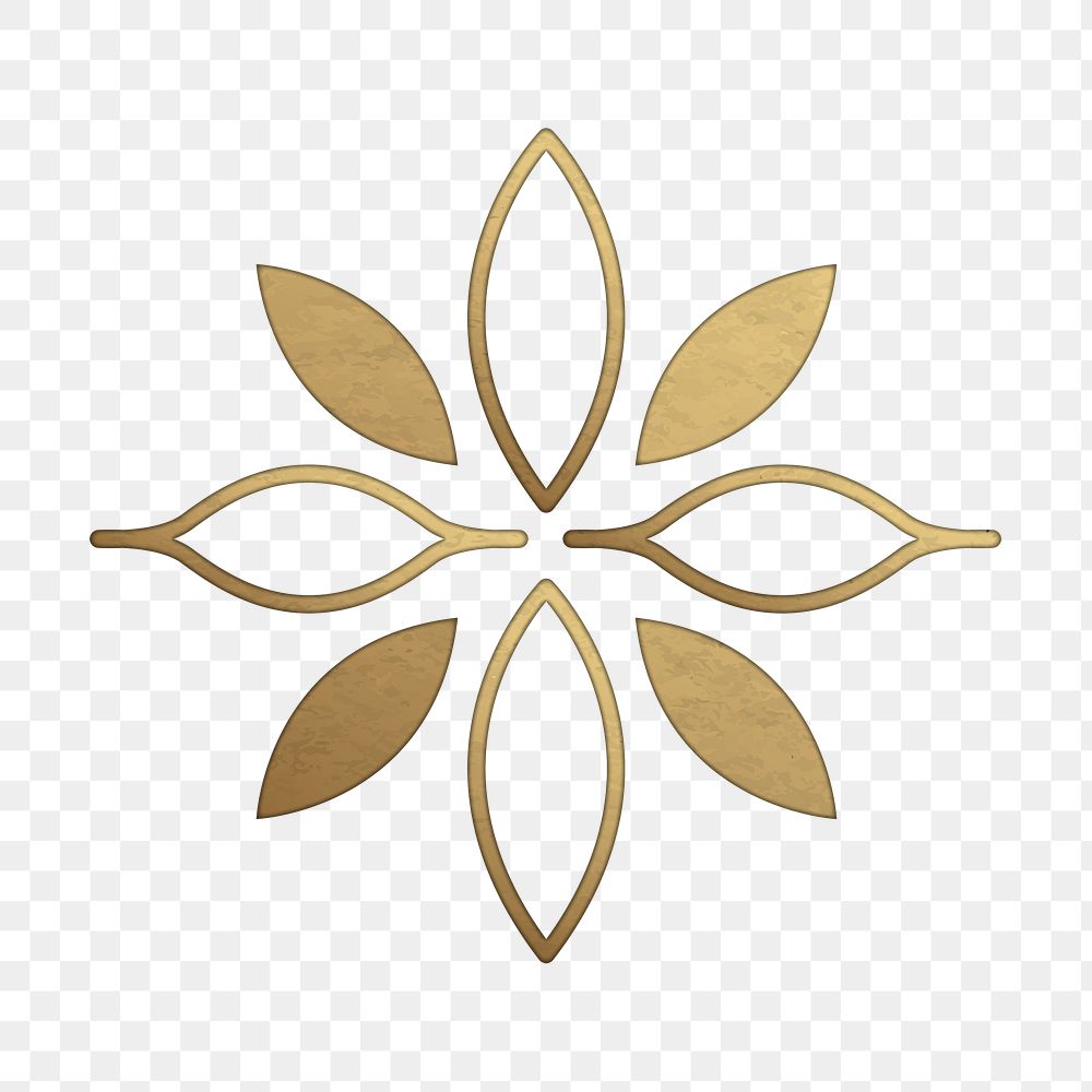 PNG luxury blooming flower logo for health and wellness