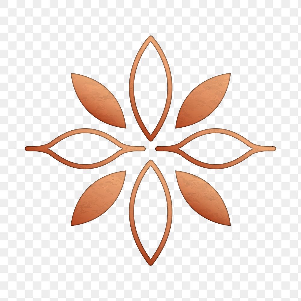 PNG luxury blooming flower logo for health and wellness