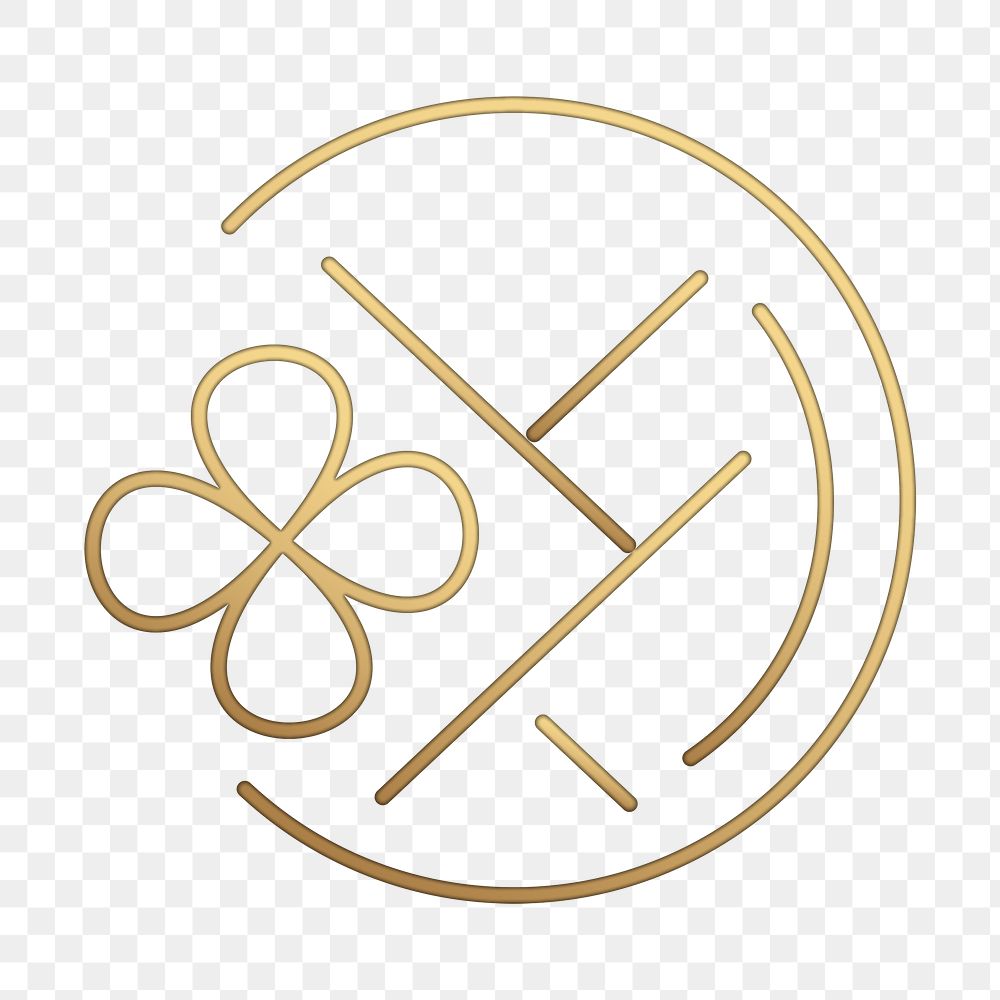 PNG sakura logo for wellness beauty spa in gold